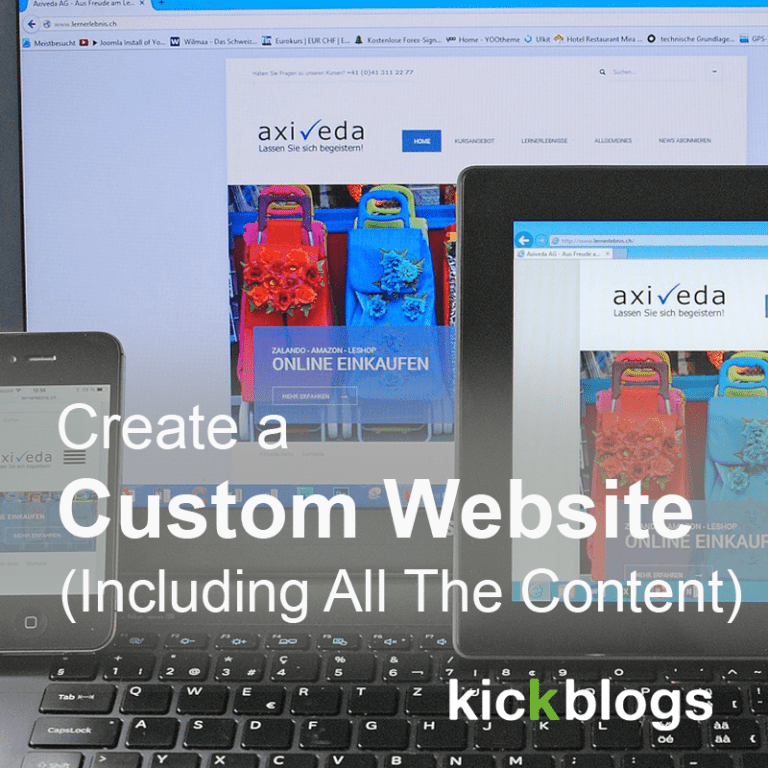 We build a custom website including all the content